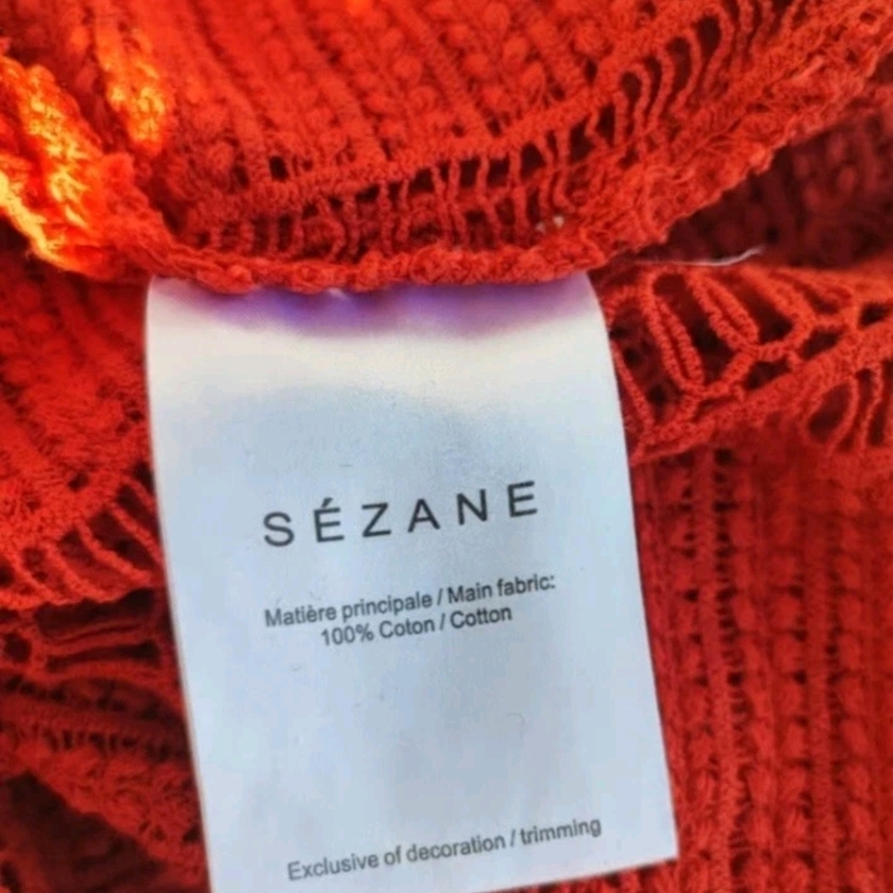 Sezane Red Crochet Ruffle Top - Picture 5 of 9